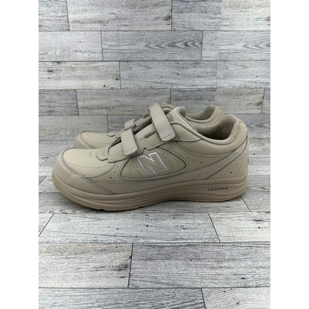 New Balance‎ 577 Walking Shoe Beige Leather Hook and Loop Strap Comfort 8.5M - Picture 2 of 12